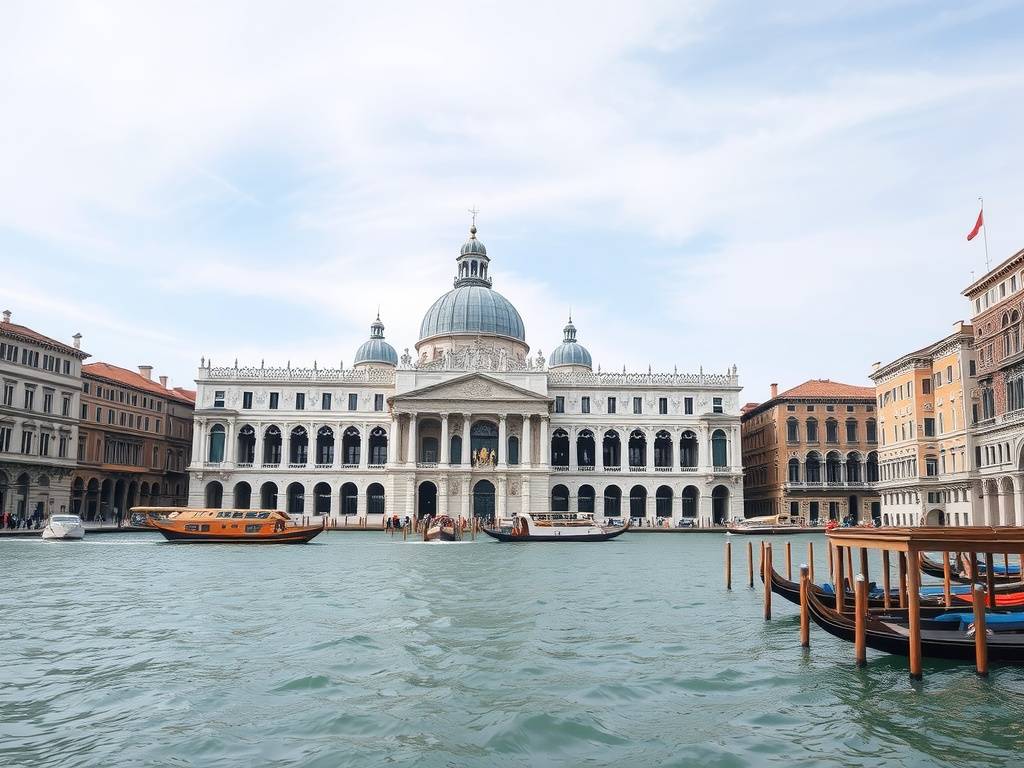 Doge's Palace in Venice, showcasing its beautiful architecture and surroundings.