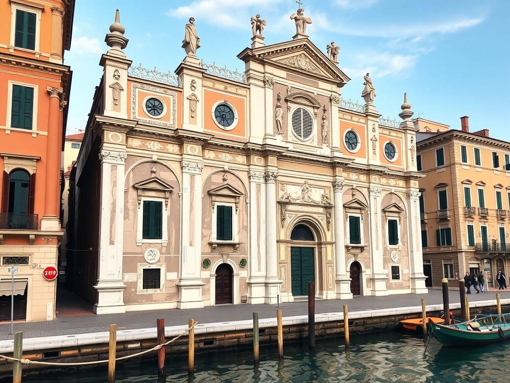 Exterior view of Santa Maria dei Miracoli church in Venice