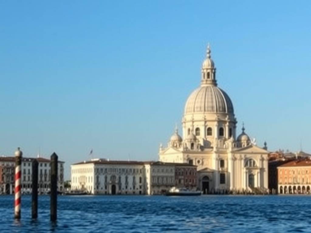 Santa Maria della Salute church with a dome and beautiful architecture