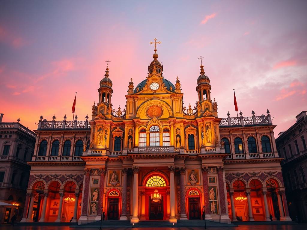 St. Mark's Basilica in Venice during sunset